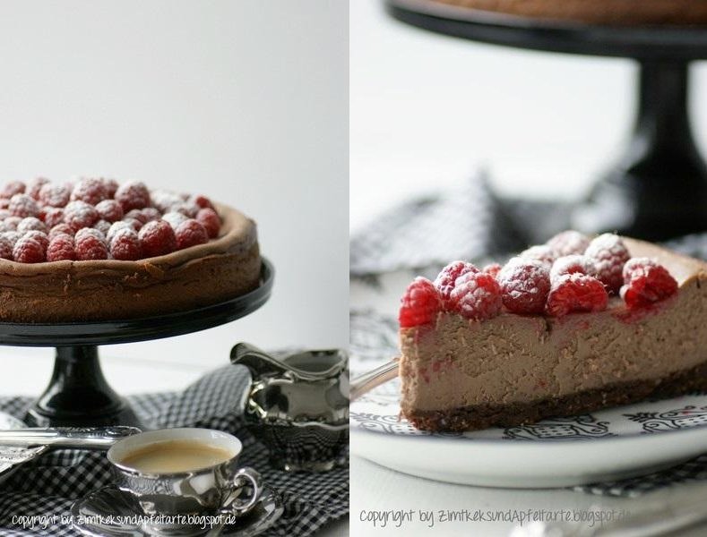 Chocolate Cheesecake mit frischen Himbeeren von "Zimtkeks und Apfeltarte"