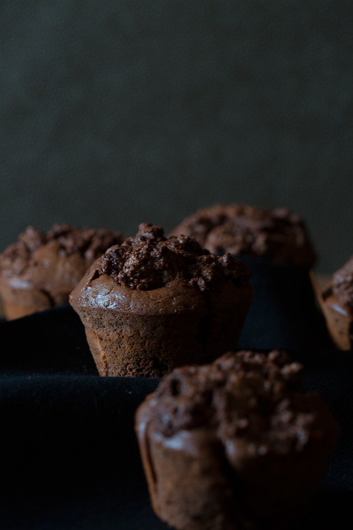Schokoladen-Bananen Crumble Muffins von "Ich machs mir einfach"