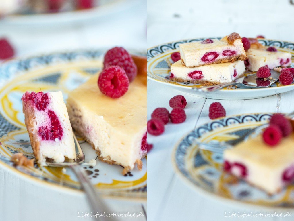 Ricotta-Käsekuchen mit Himbeeren