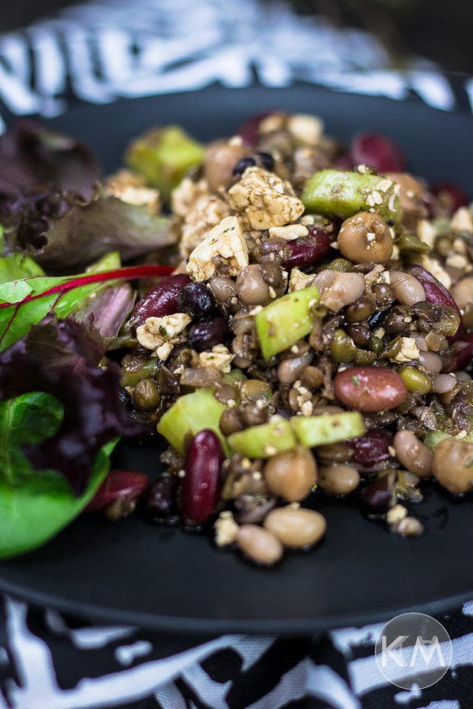 Linsen-Bohnen-Salat mit Schafskäse - Life Is Full Of Goodies