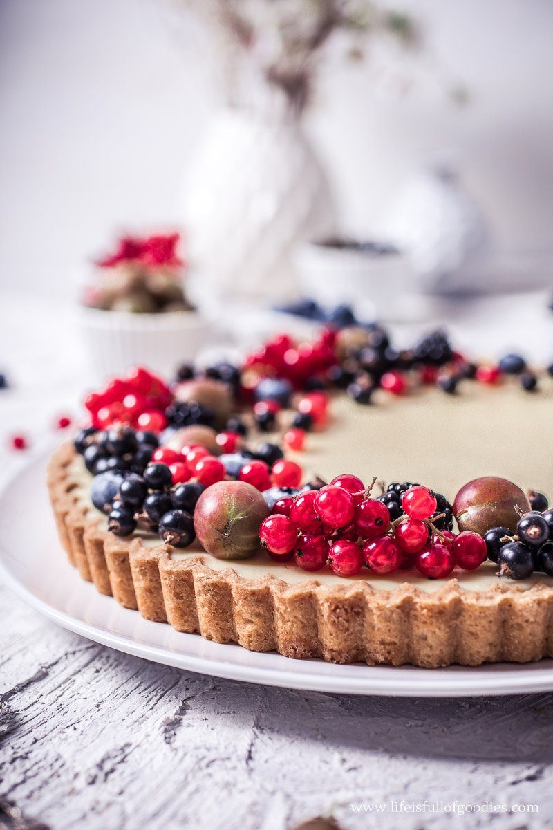 Weiße Schokotarte mit Marmelade