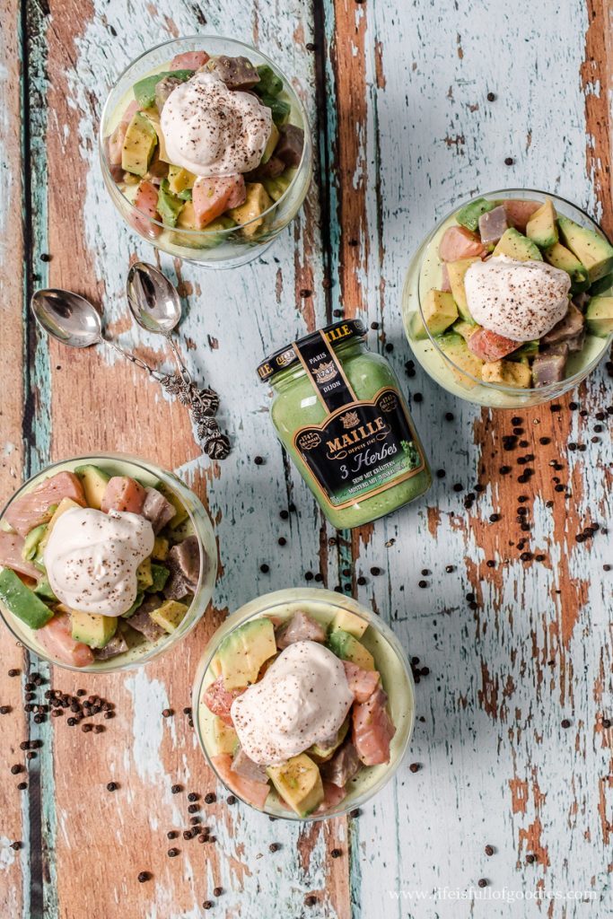 Lachs und Thunfisch Ceviche auf Senfmousse | Life Is Full Of Goodies
