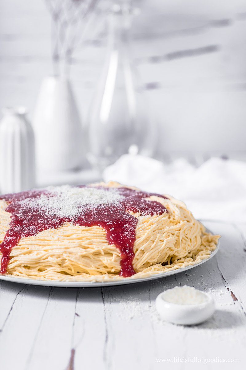 Spaghettieis Torte - zwei Varianten, als Torte und als Eistorte