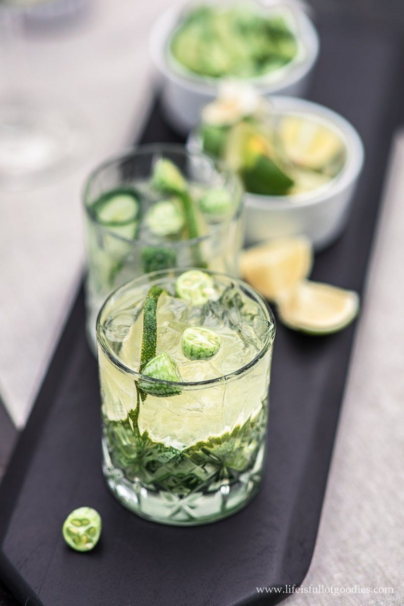 Limetten Gin Fizz mit Gurke