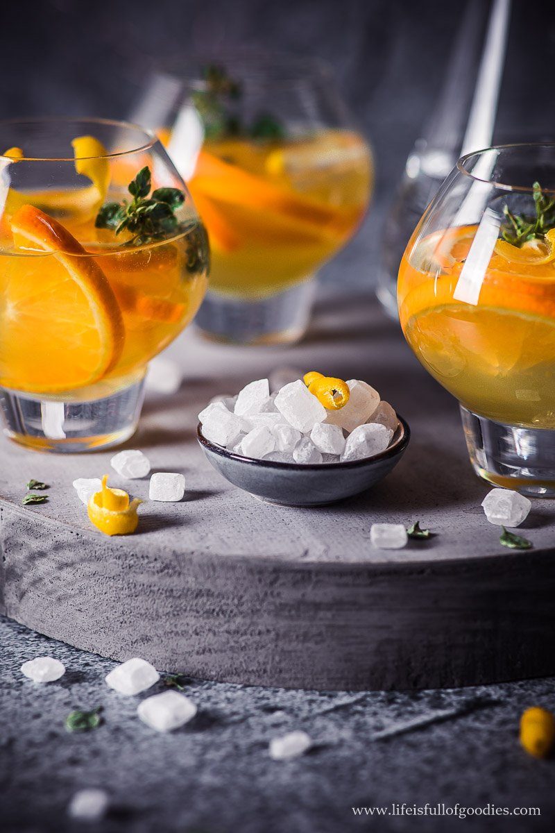 Zitronen Orangen Punsch mit weißem Kandis