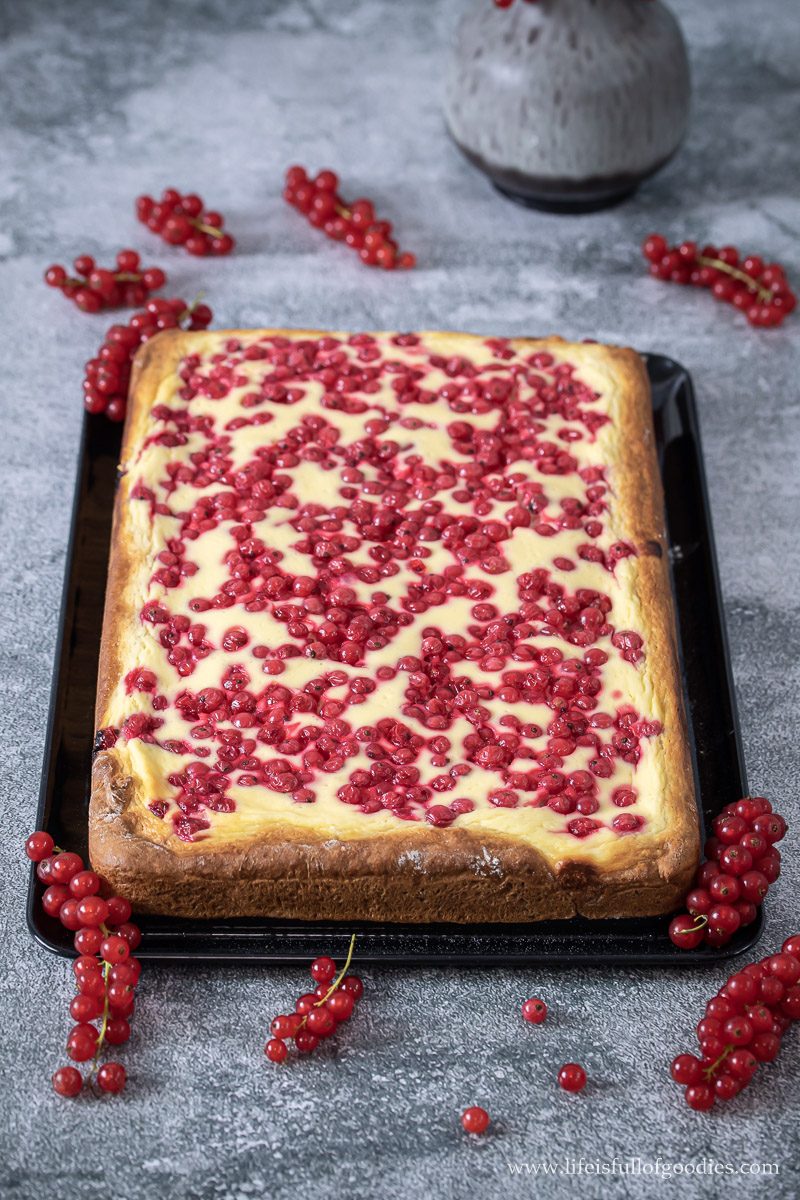 Kuchen mit Johannisbeeren-Dekoration