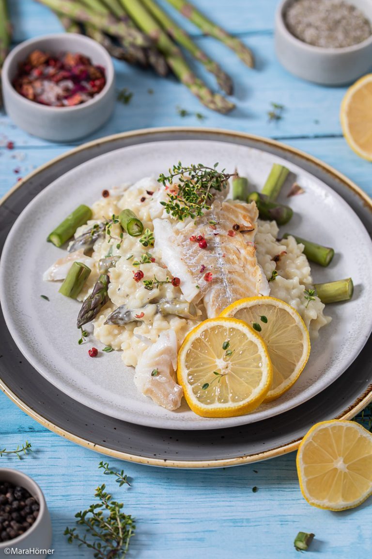 Risotto mit Kabeljau und grünem Spargel | Life Is Full Of Goodies