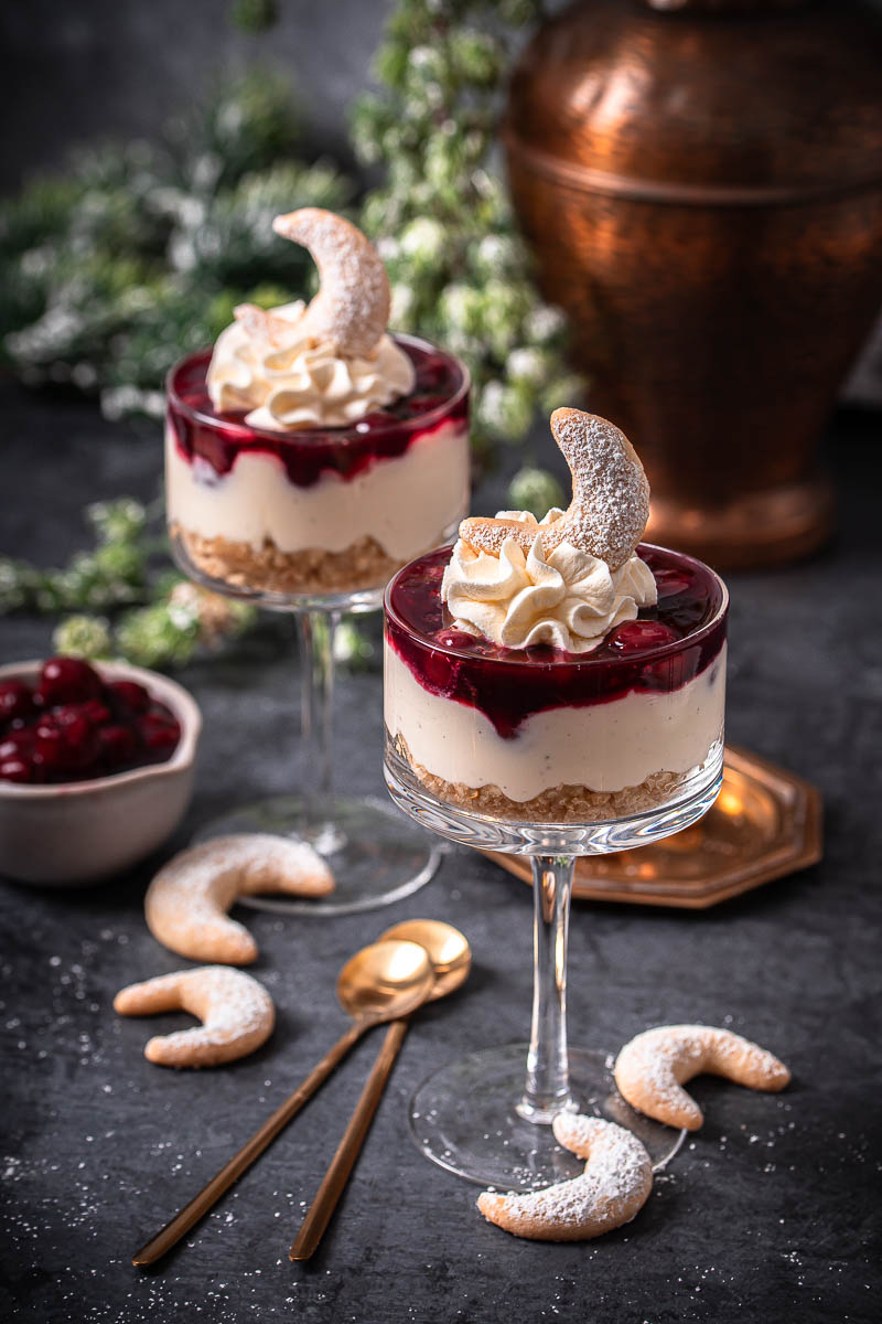 Vanillekipferl Kirsch Dessert