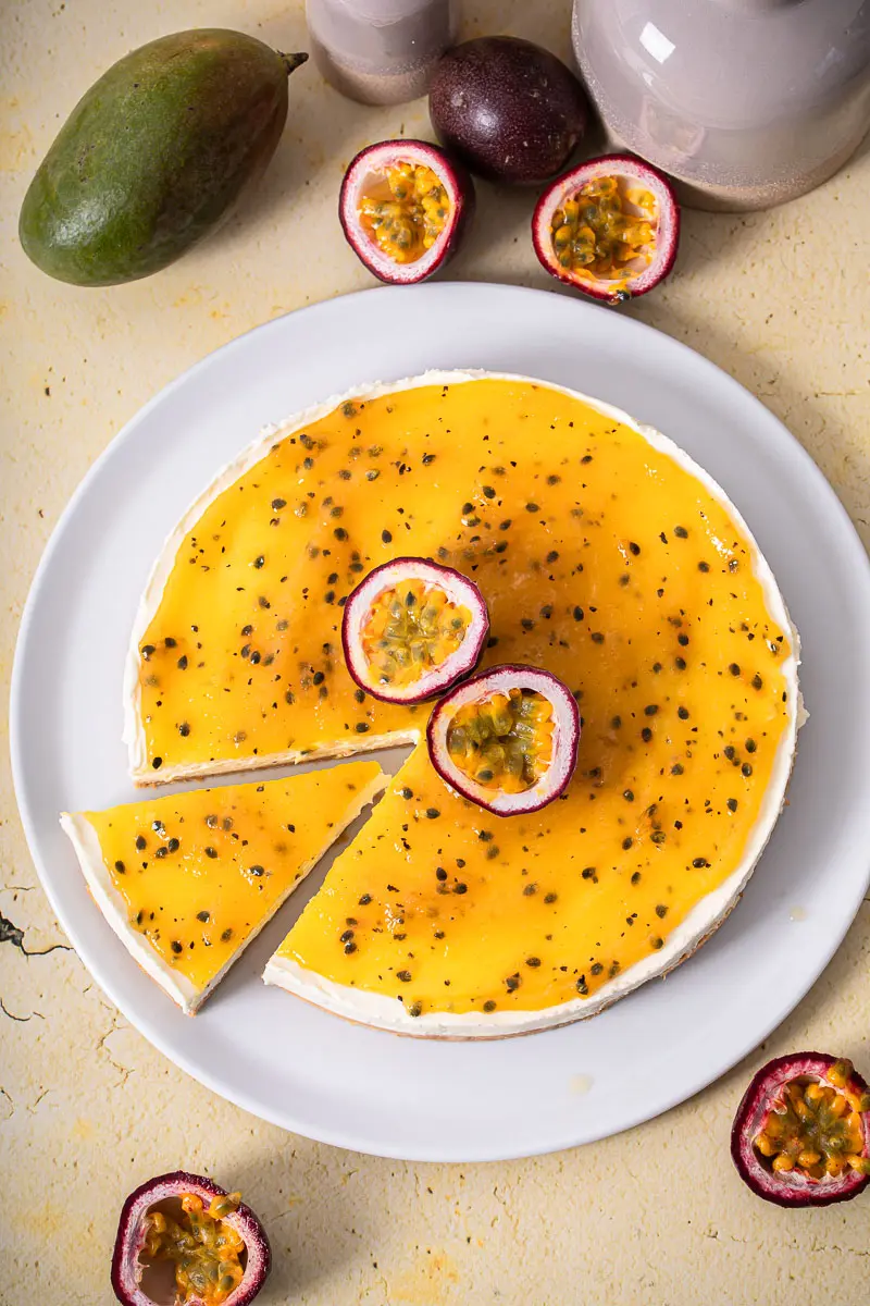Mango-Maracuja Cheesecake ohne Backen