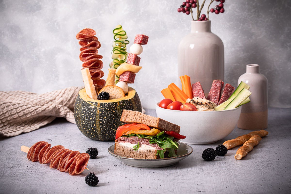 Salami Snacks in drei Varianten